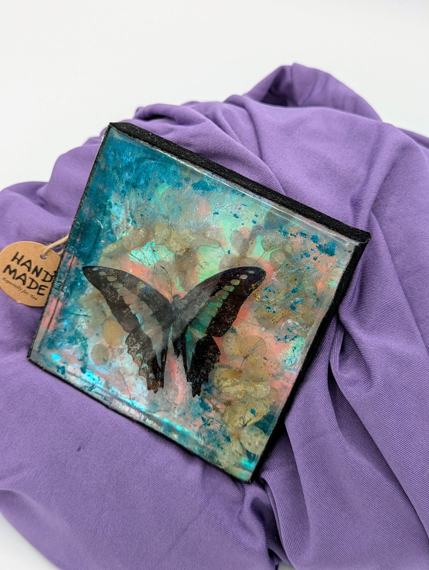 Butterfly / Insect Resin Art 4"x4"