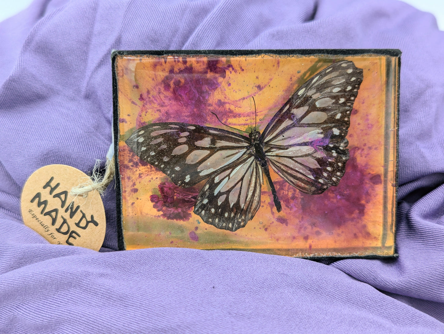 Butterfly / Insect Resin Art 3.25"x2.5"