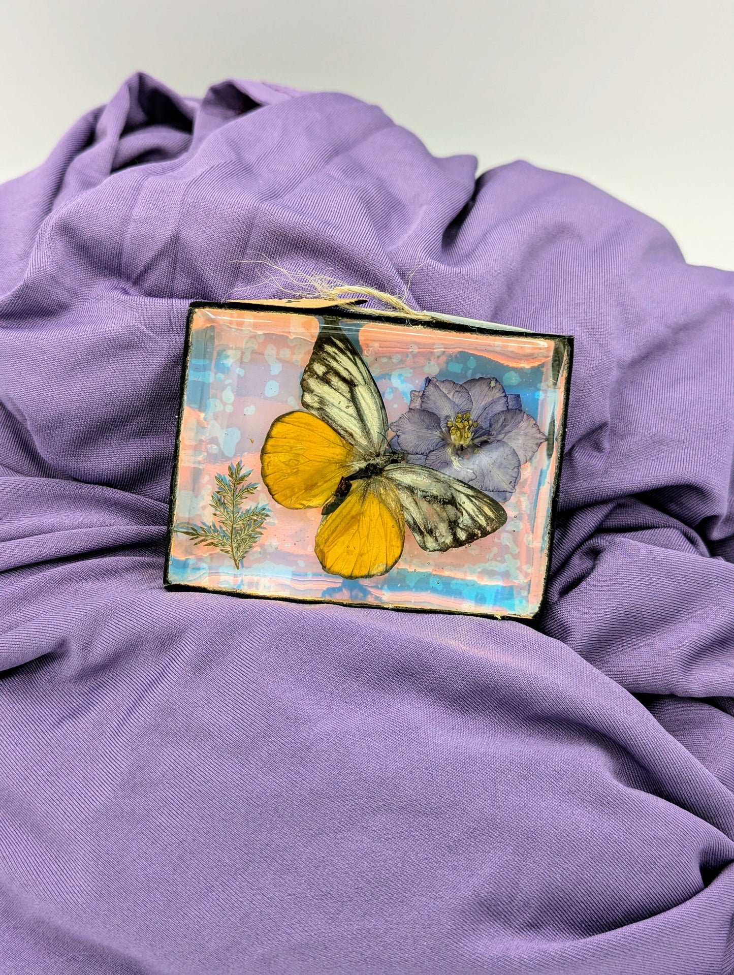 Butterfly / Insect Resin Art 3.25"x2.5"